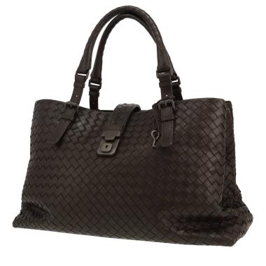 Borsa Bottega Veneta  Roma in pelle intrecciata marrone