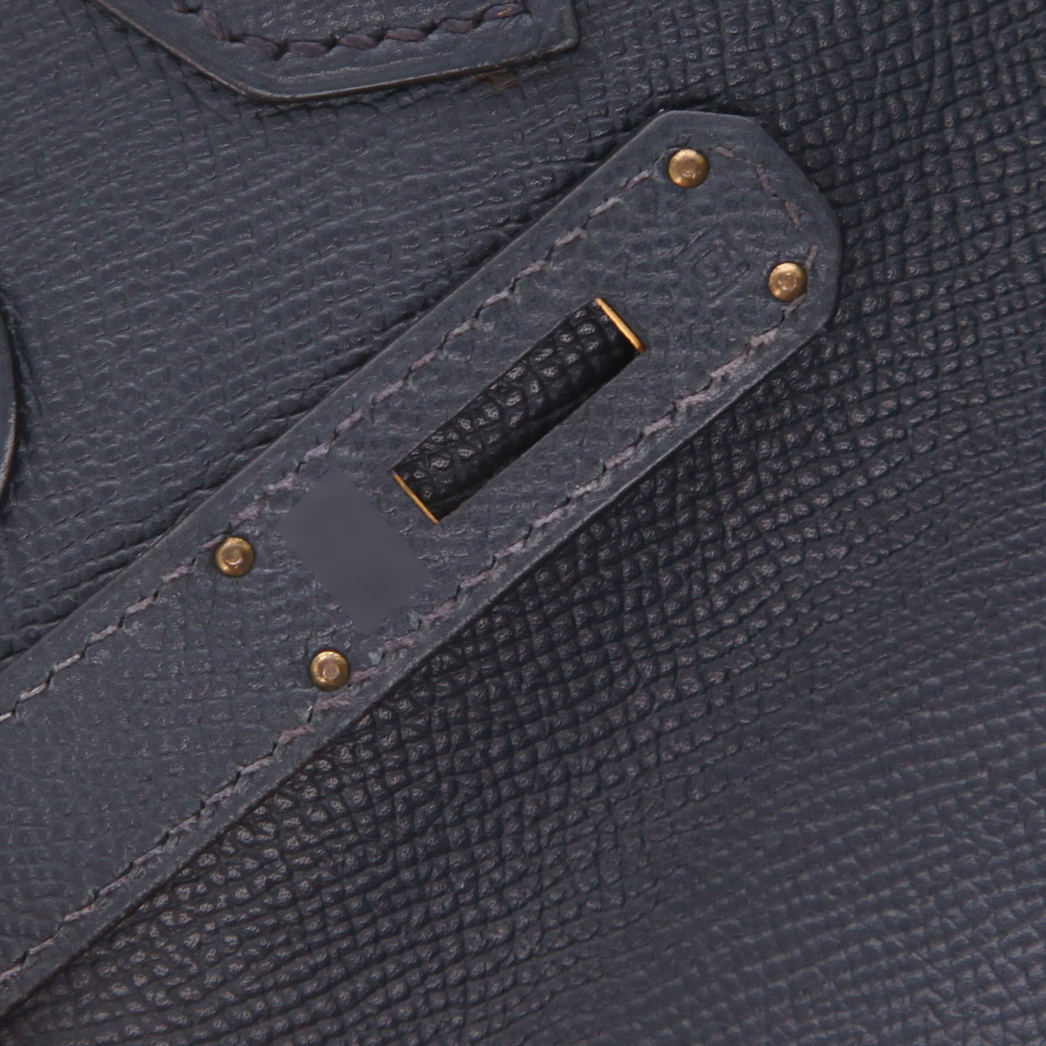 Borsa Hermès  Birkin 30 cm in pelle Courchevel blu - Detail D4