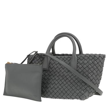 Bottega Veneta  Cabat small model  shopping bag  in grey intrecciato leather