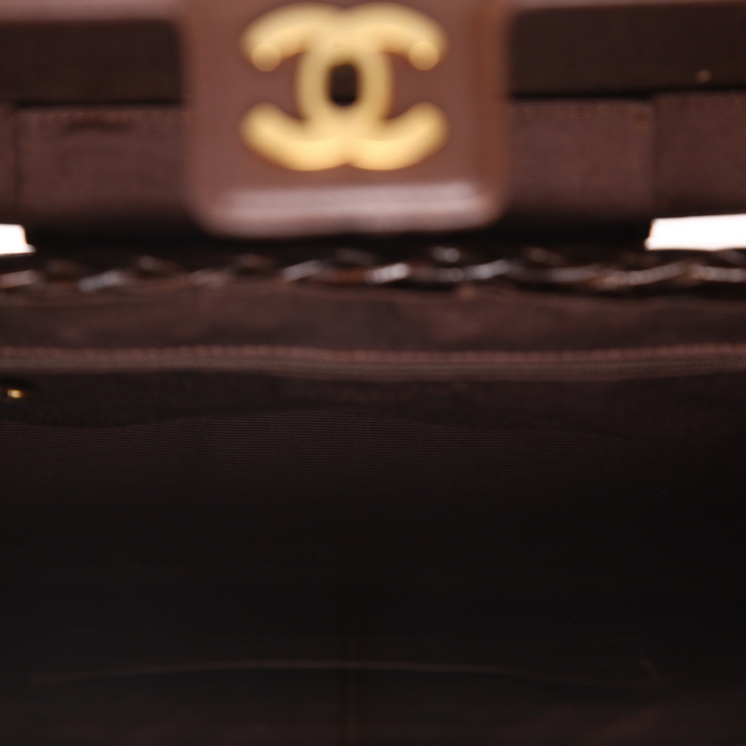 Bolso de mano Chanel  Vintage en mimbre marrón y cuero marrón - Detail D3