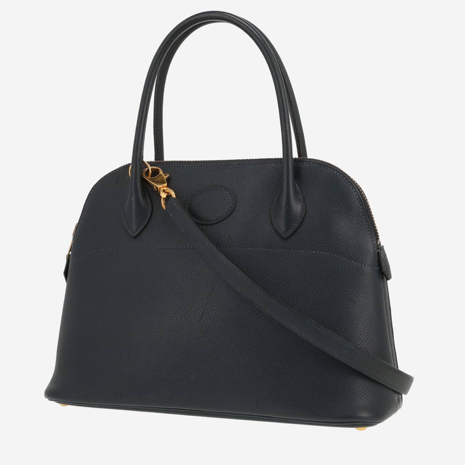 Sac à main Hermès  Bolide 27 cm en cuir Courchevel bleu indigo