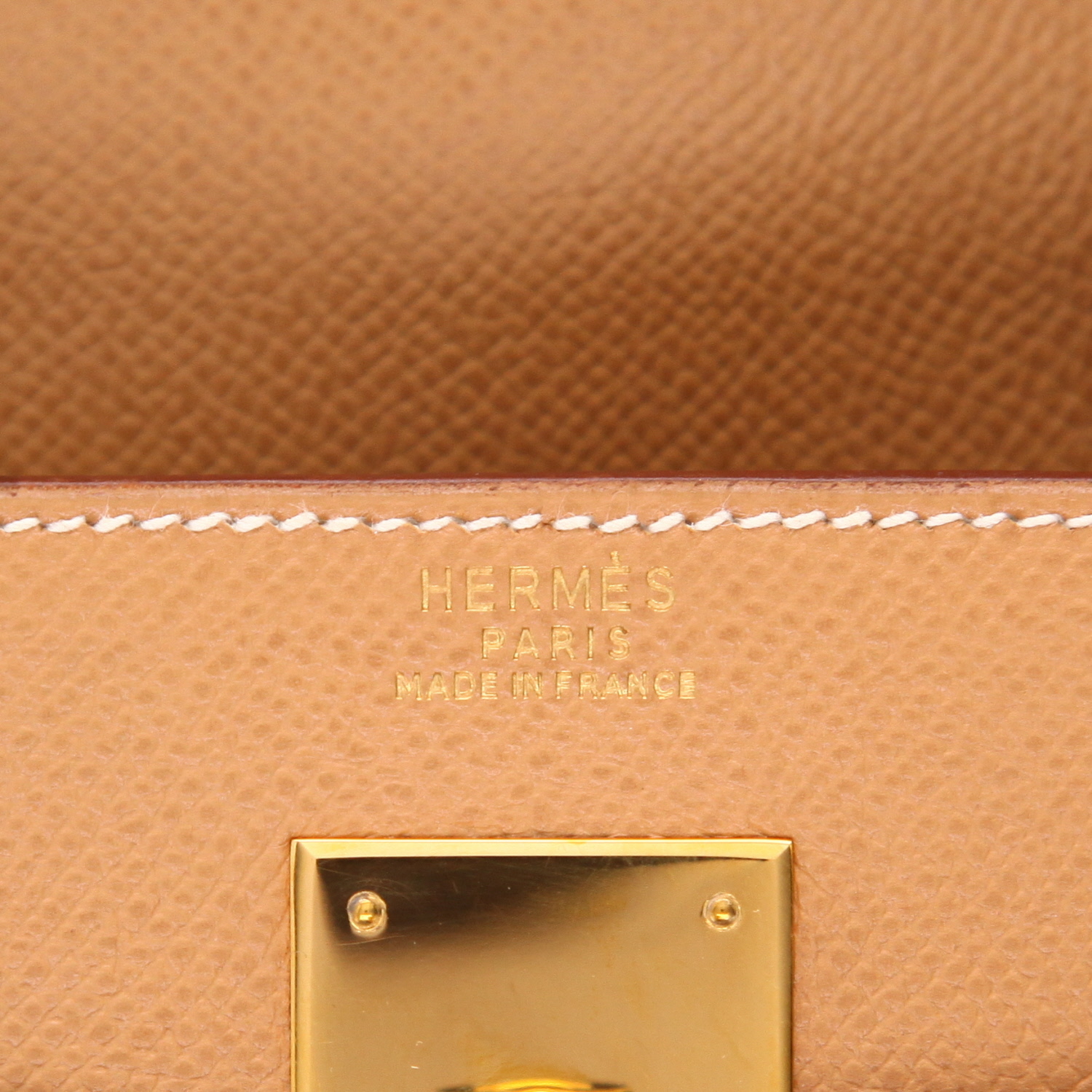 Borsa Hermès  Kelly 32 cm in pelle Courchevel gold - Detail D2