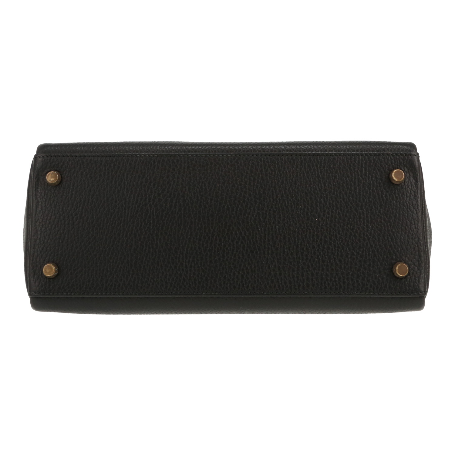 Bolso de mano Hermès  Kelly 28 cm en cuero Ardenne negro - Detail D1