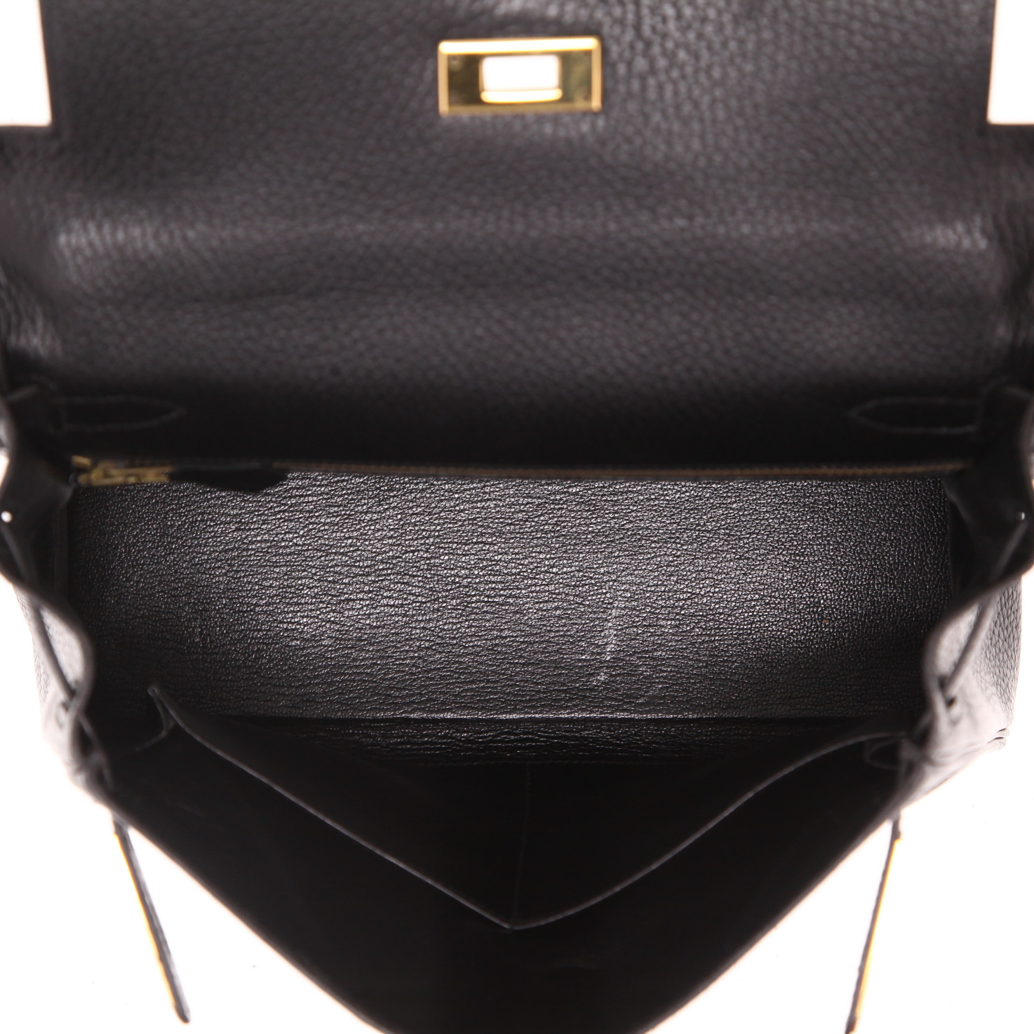 Sac à main Hermès  Kelly 28 cm en cuir Ardenne noir - Detail D3
