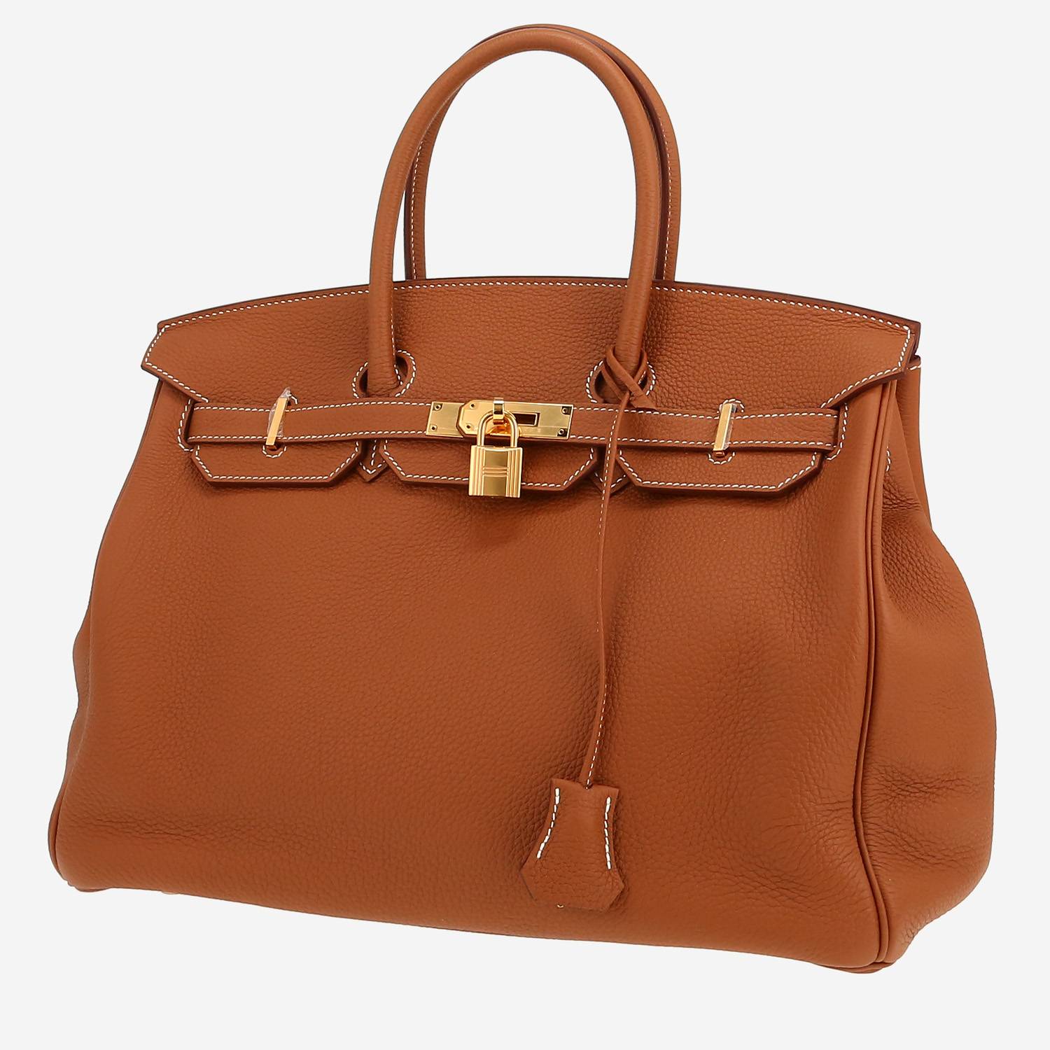 Bolso de mano Hermès  Birkin 35 cm en cuero togo color oro