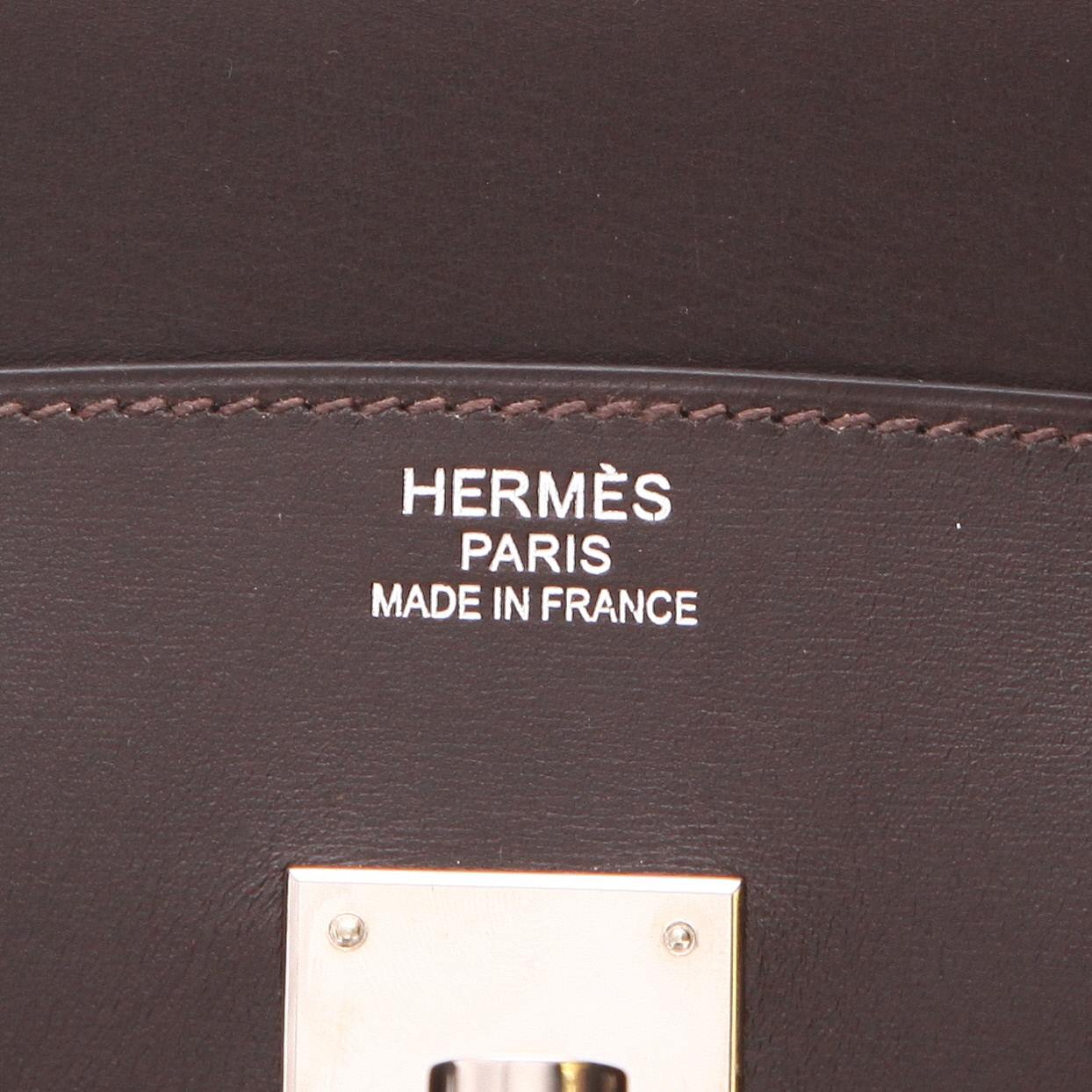 Hermès  Birkin 35 cm handbag  in brown box leather - Detail D2