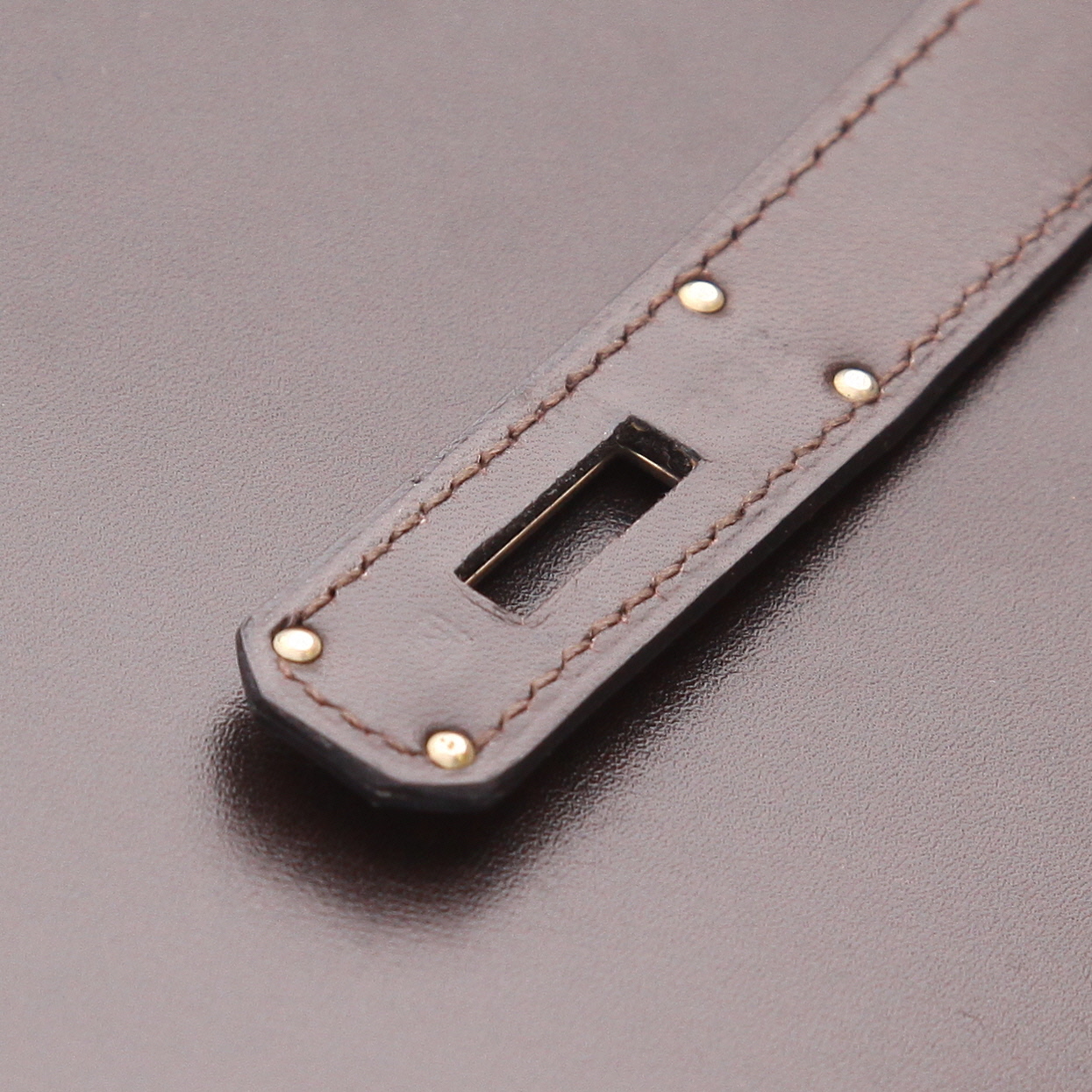 Bolso de mano Hermès  Birkin 35 cm en cuero box marrón - Detail D4