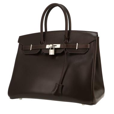 Bolso de mano Hermès  Birkin 35 cm en cuero box marrón
