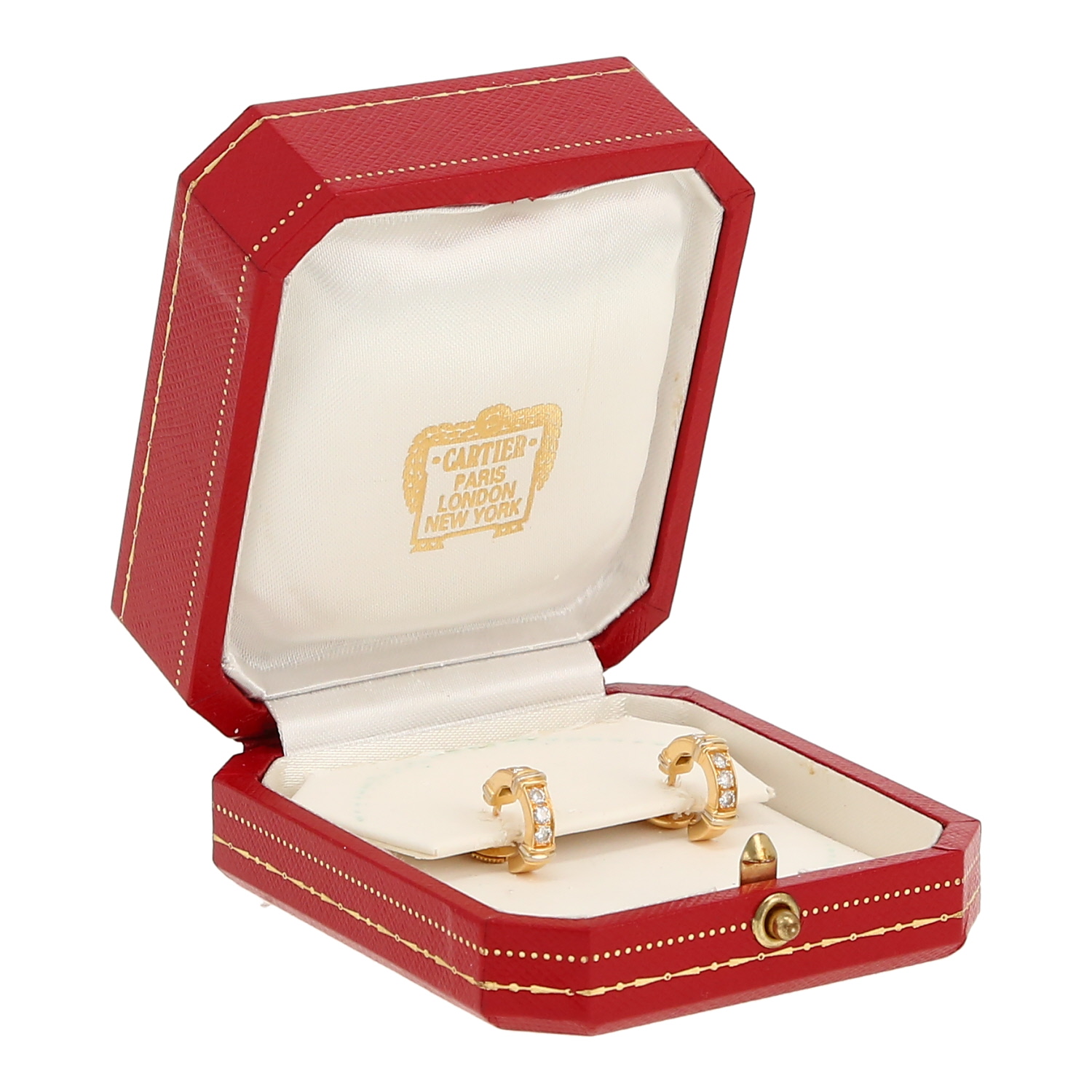 Pendientes Cartier  de oro amarillo, oro blanco y diamantes - Detail D2