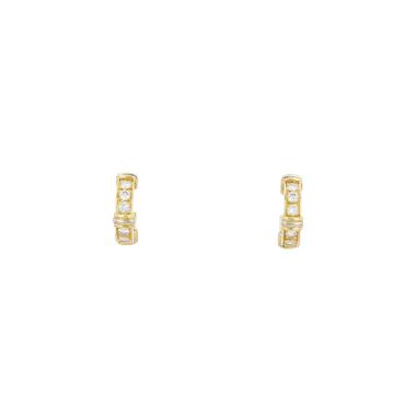 Paire de boucles d'oreilles Cartier  en or jaune, or blanc et diamants