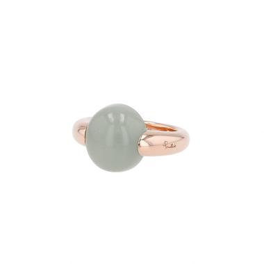 Anello Pomellato Luna in oro rosa e acquamarina