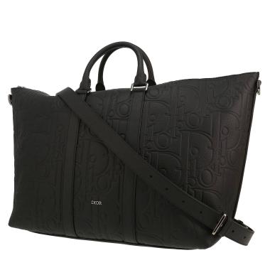 Bolsa de viaje Dior   en cuero Monogram negro