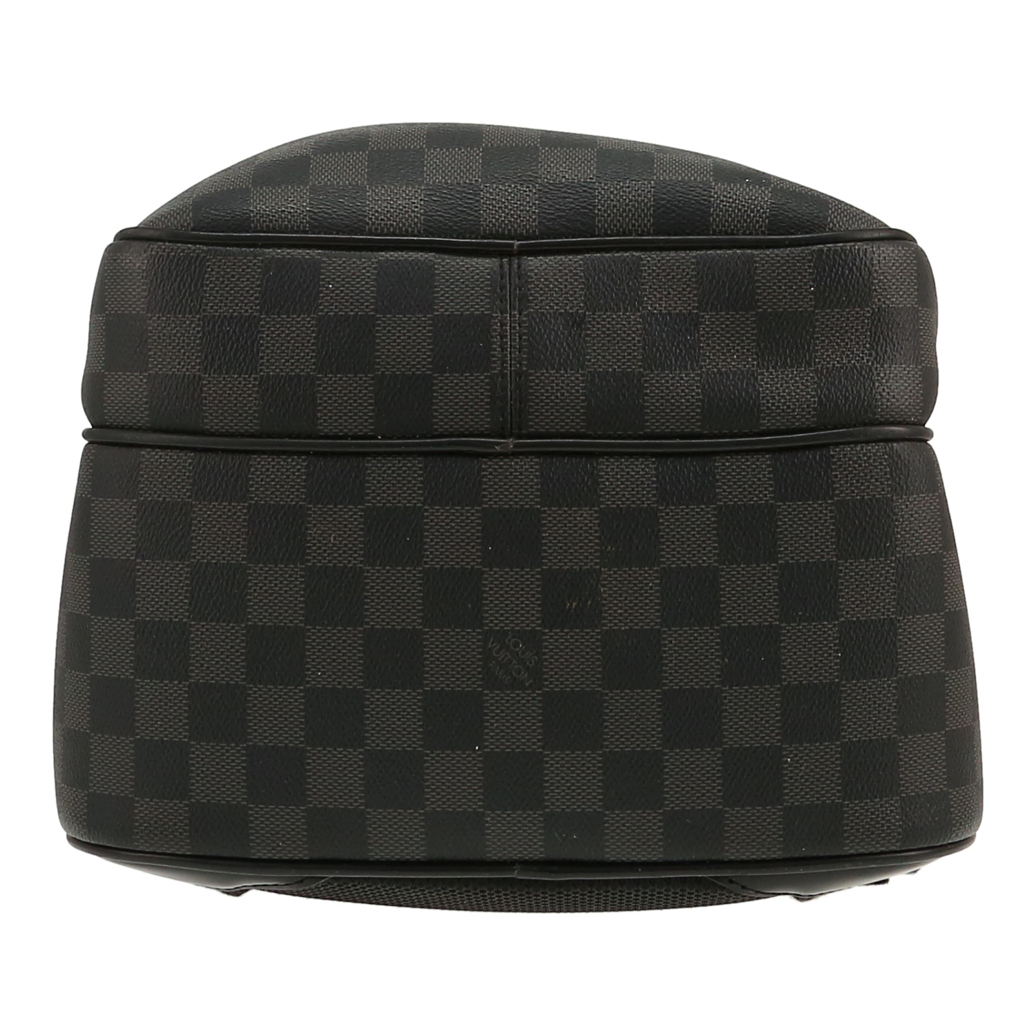 Mochila Louis Vuitton  Michael en lona a cuadros gris Graphite y cuero negro - Detail D1