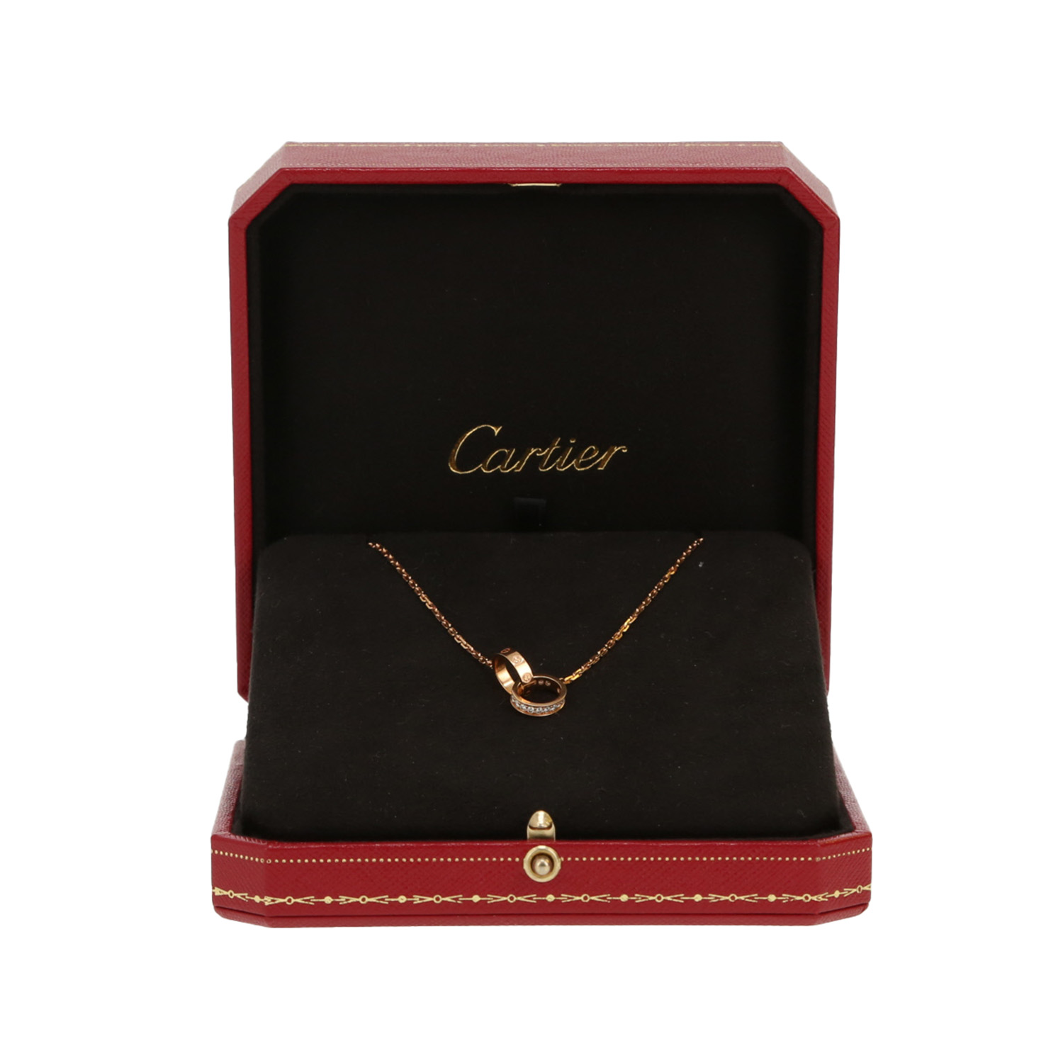 Collar Cartier Love de oro rosa y diamantes - Detail D2