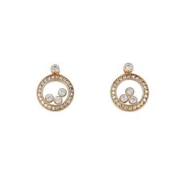 Pendientes Chopard Happy Diamonds de oro amarillo y diamantes