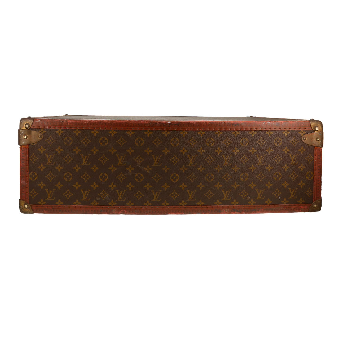 Louis Vuitton Alzer 70 suitcase in brown monogram canvas and natural leather - Detail D1