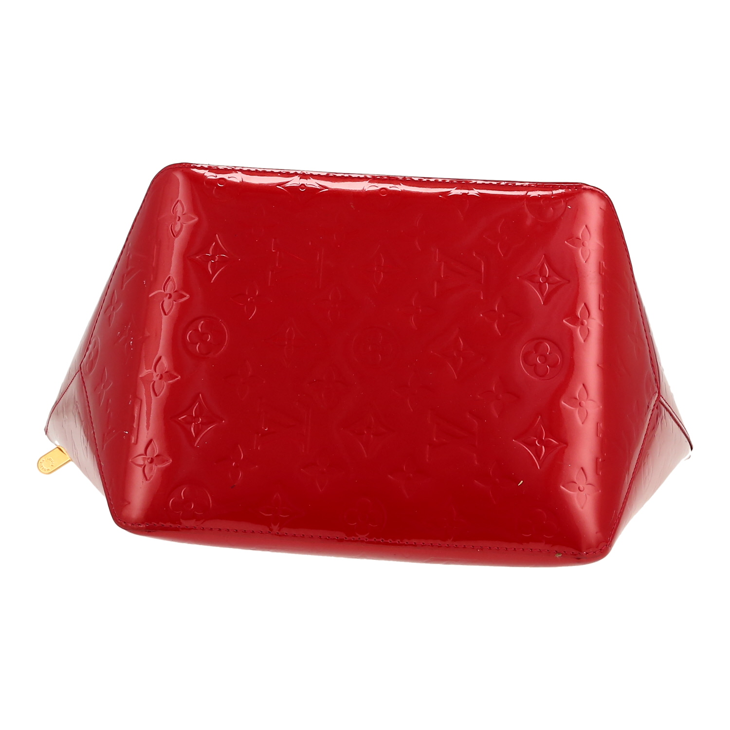 Borsa Louis Vuitton  Bellevue in pelle verniciata monogram rossa e pelle naturale - Detail D1