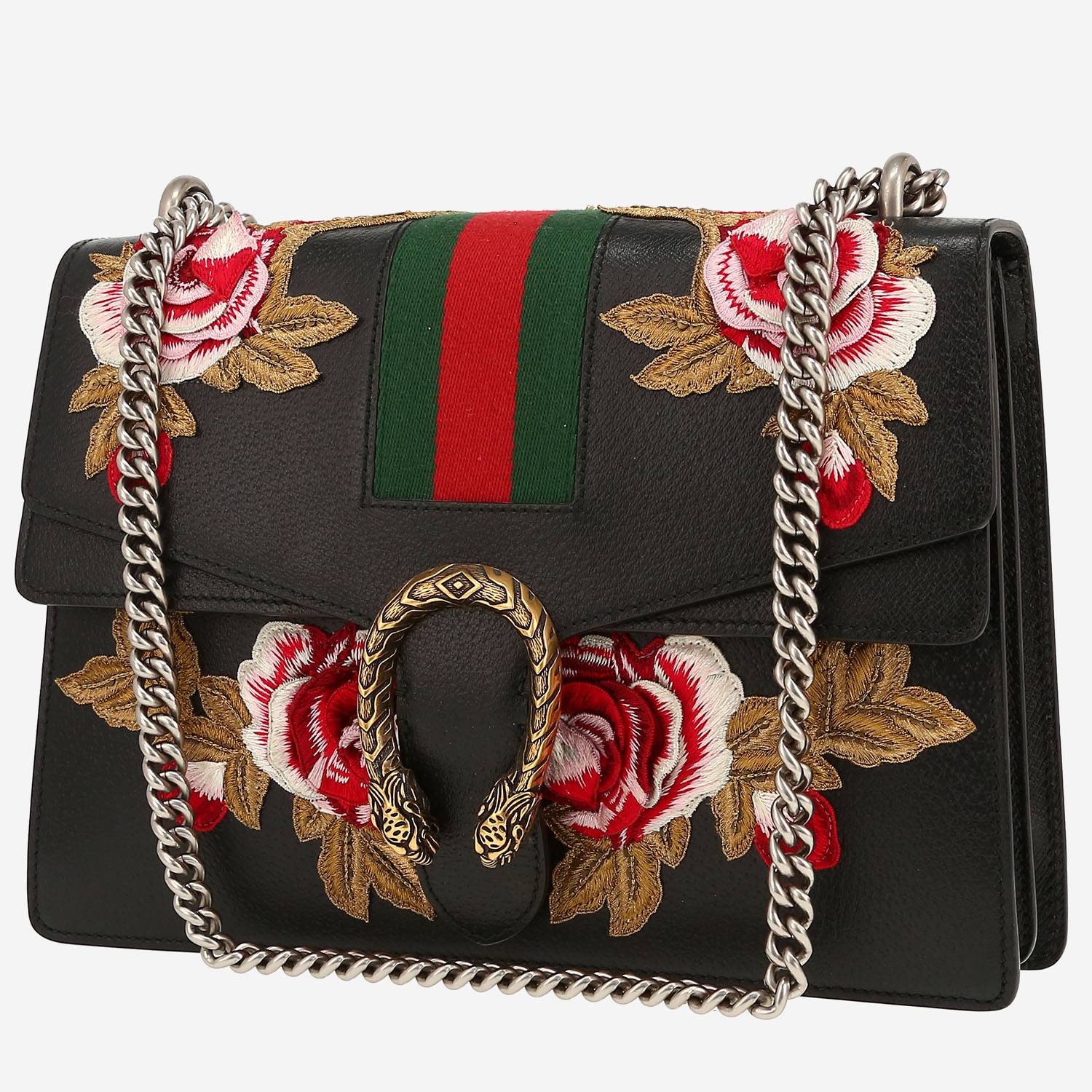 Borsa da spalla o a mano Gucci  Dionysus in pelle nera e tela bicolore