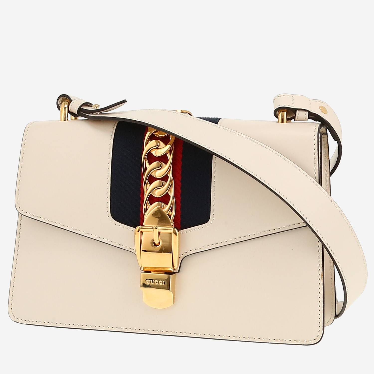 Gucci  Sylvie handbag  in white leather