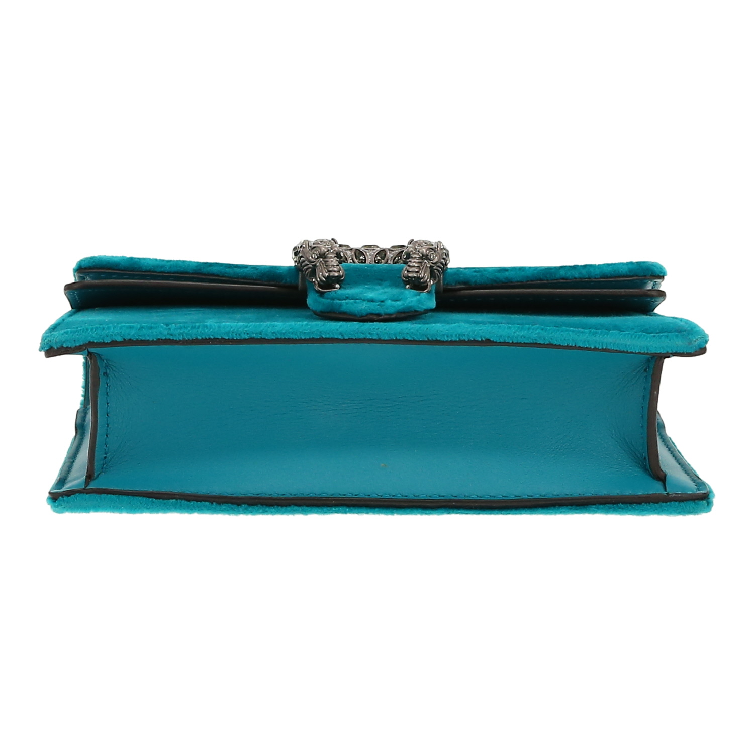Bolso bandolera Gucci  Dionysus en terciopelo azul y cuero azul - Detail D1