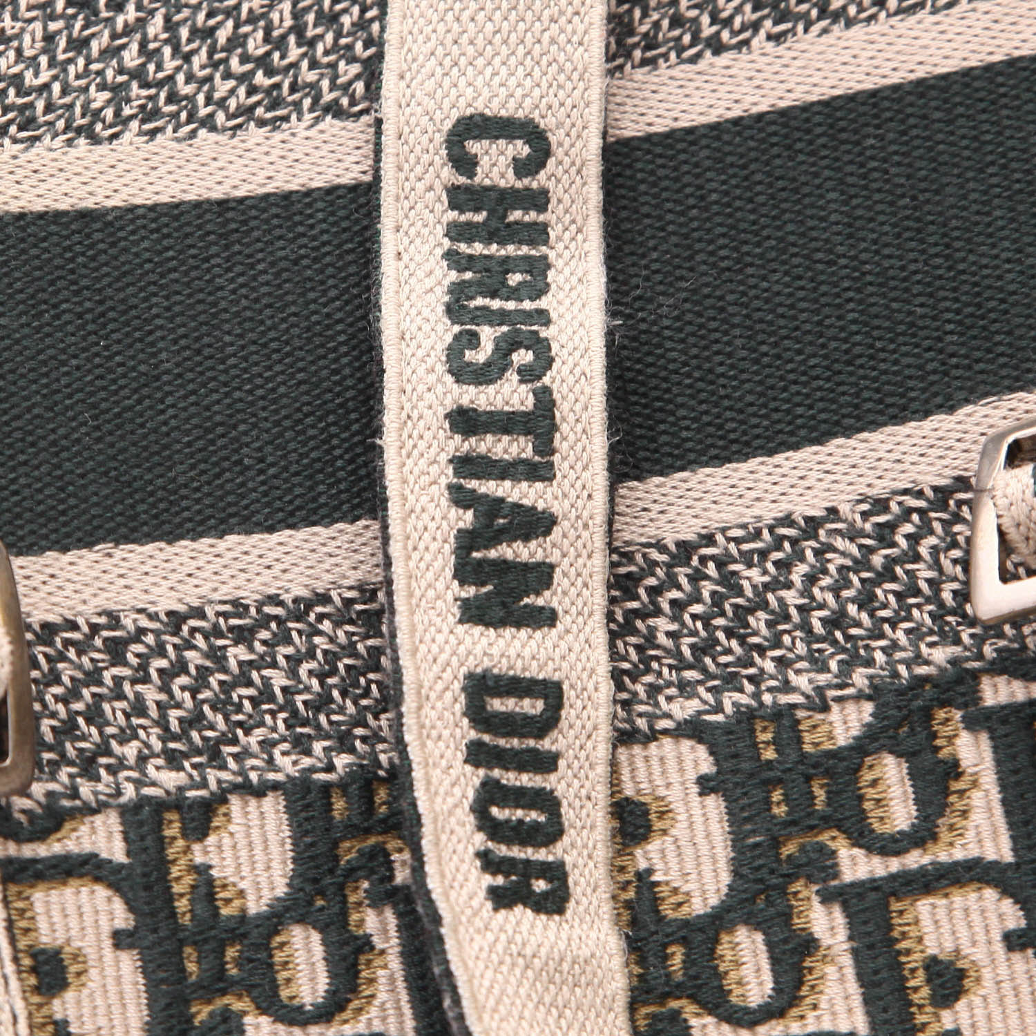 Borsa a tracolla Dior  Diorcamp in tessuto a monogramma Oblique verde - Detail D2