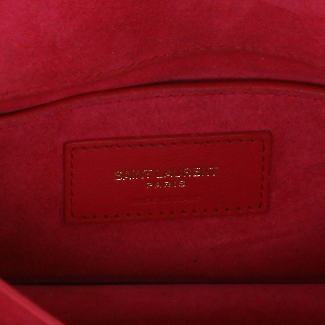 Borsa a tracolla Saint Laurent  Sunset in pelle verniciata rosa - Detail D2