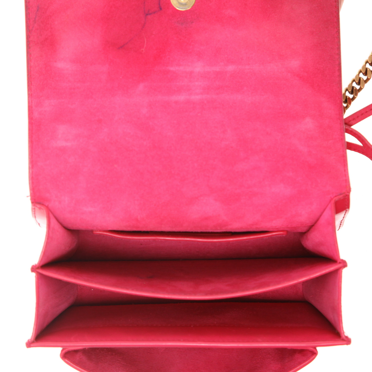 Bolso bandolera Saint Laurent  Sunset en charol rosa - Detail D3