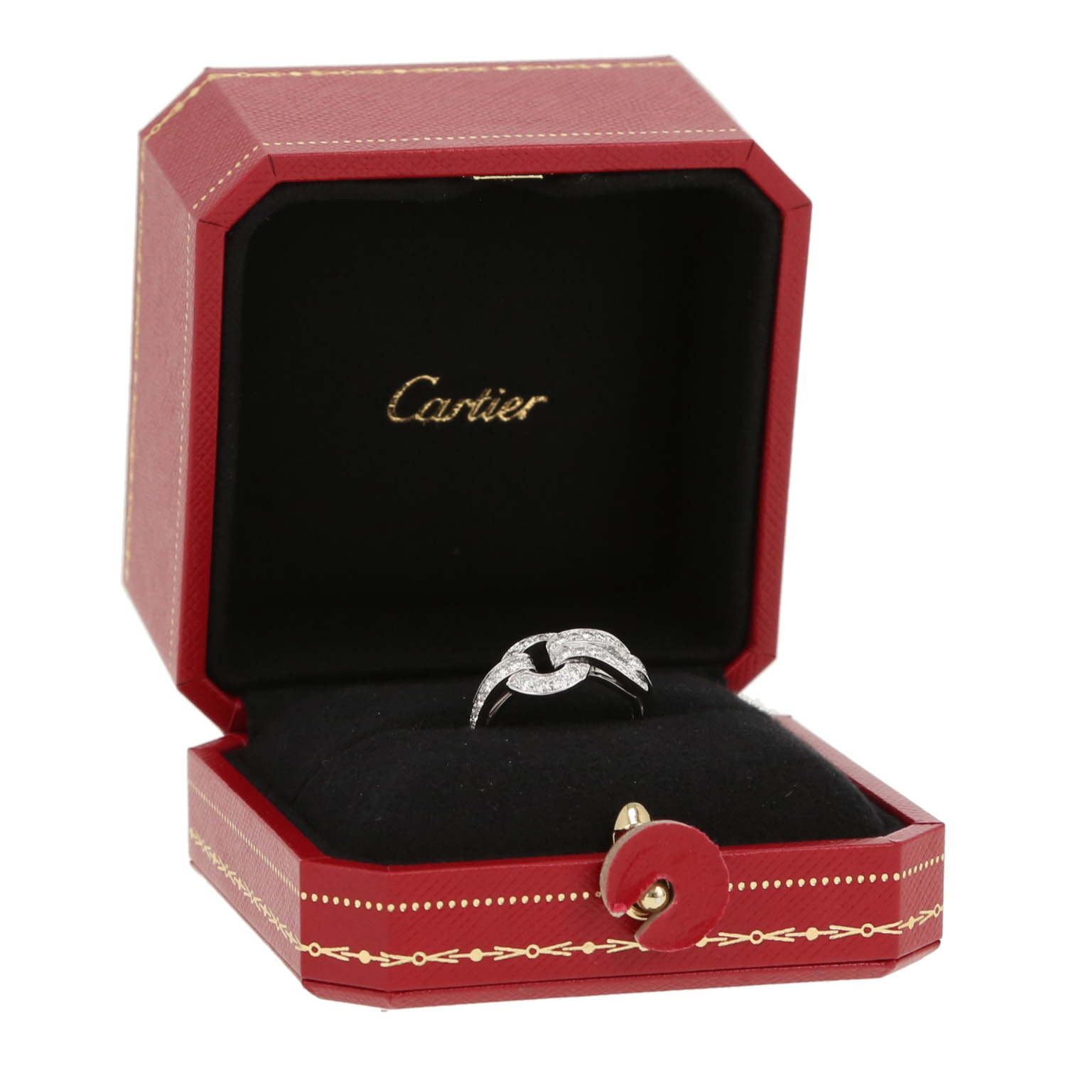 Anello Cartier Agrafe in oro bianco e diamanti - Detail D2