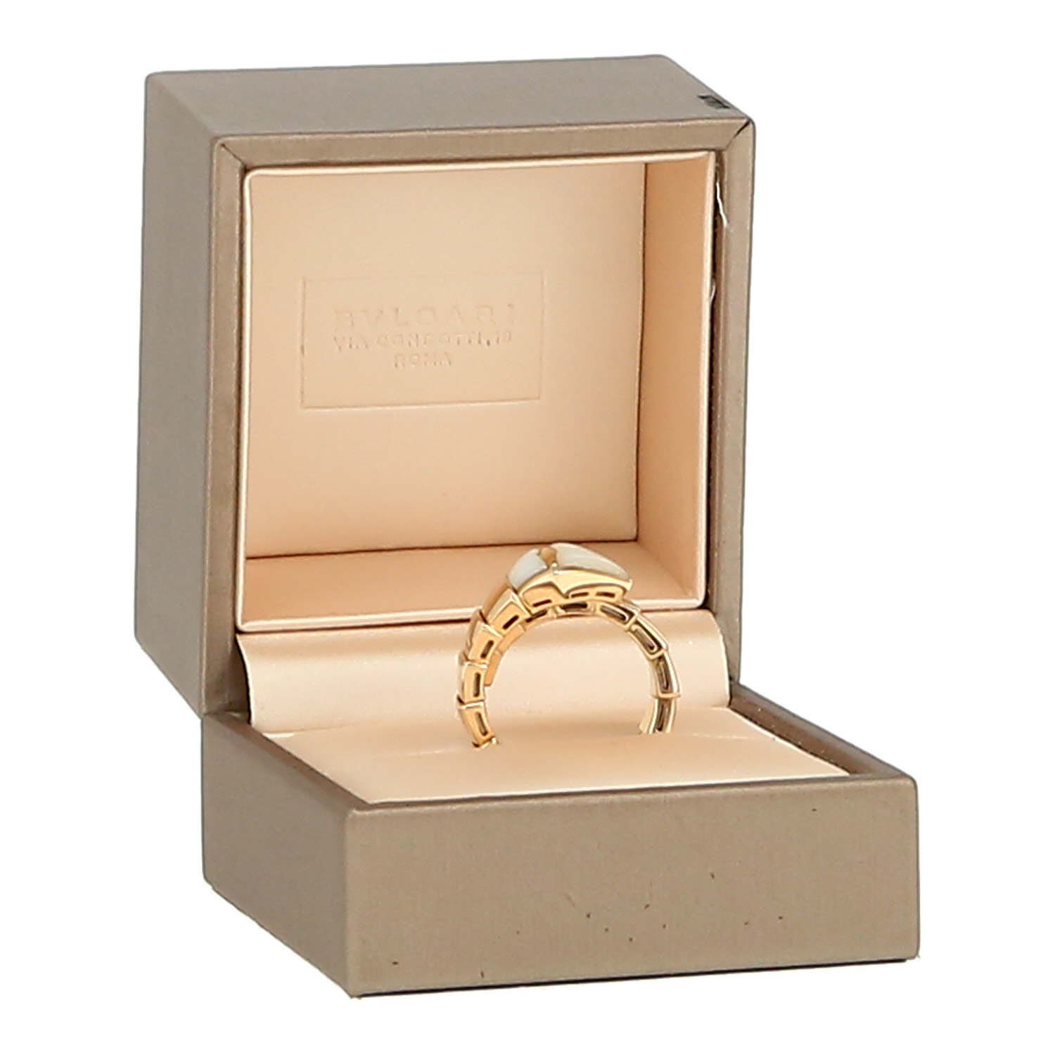 Bulgari Serpenti Viper ring in pink gold and mother of pearl - Detail D2