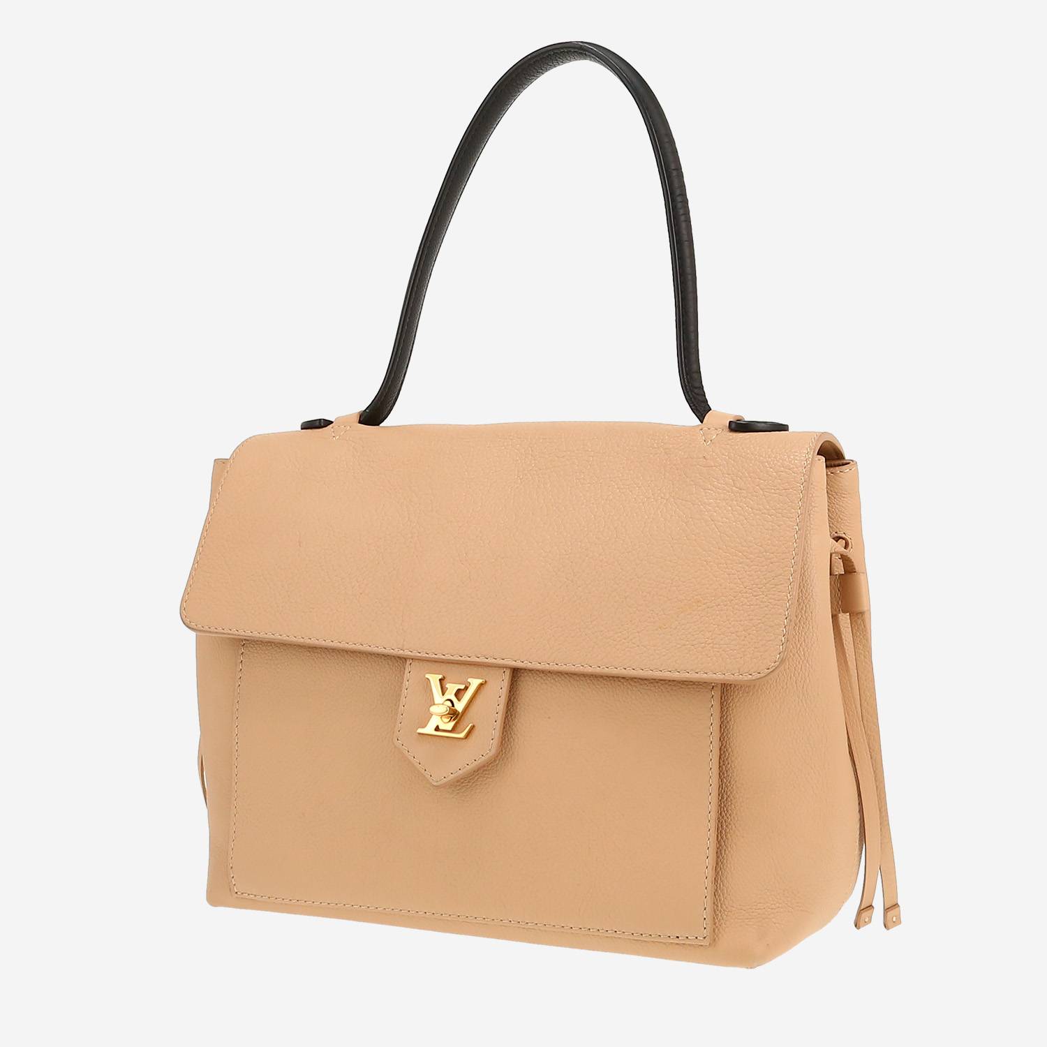 Sac à main Louis Vuitton  Lockme en cuir grainé beige et noir