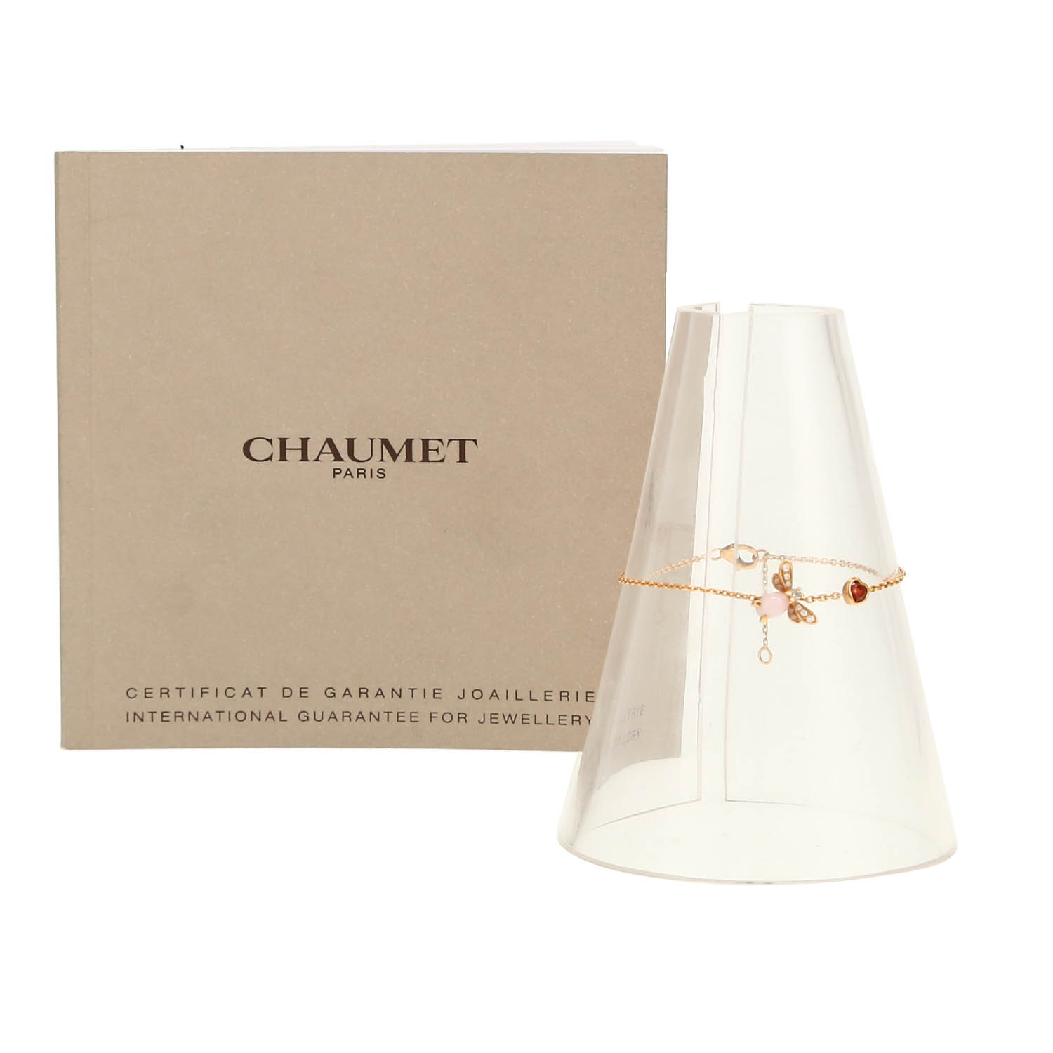 Bracelet Chaumet Bee my Love en or rose, opale, grenat et diamants - Detail D2