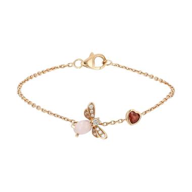 Brazalete Chaumet Bee my Love de oro rosa, ópalo, granate y diamantes