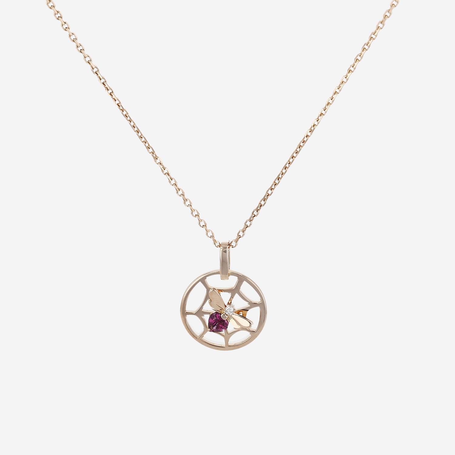 Collier Chaumet Attrape Moi Si Tu M'Aimes en or rose, améthyste et diamant