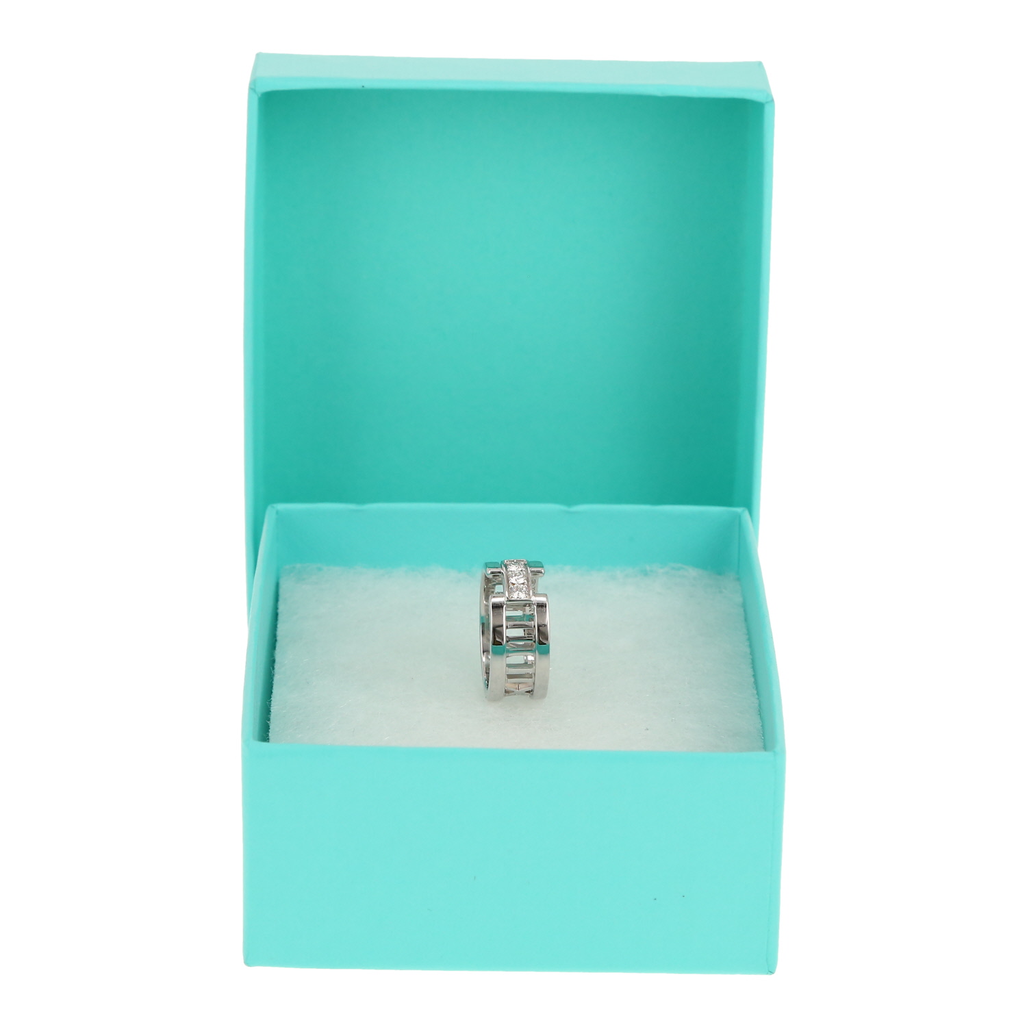 Bague Tiffany 
Co Atlas en or blanc et diamants - Detail D2