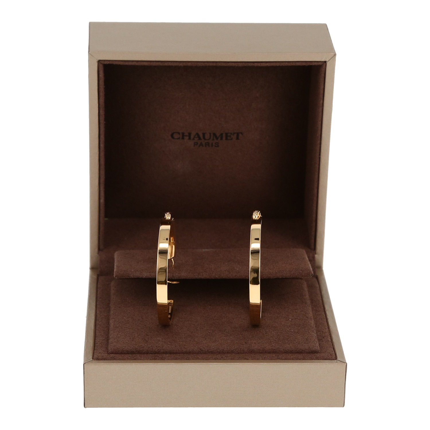 Chaumet Lien earrings in yellow gold and diamonds - Detail D2