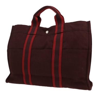 Shopping bag Hermès  Toto Bag - Shop Bag in tela bordeaux e rossa