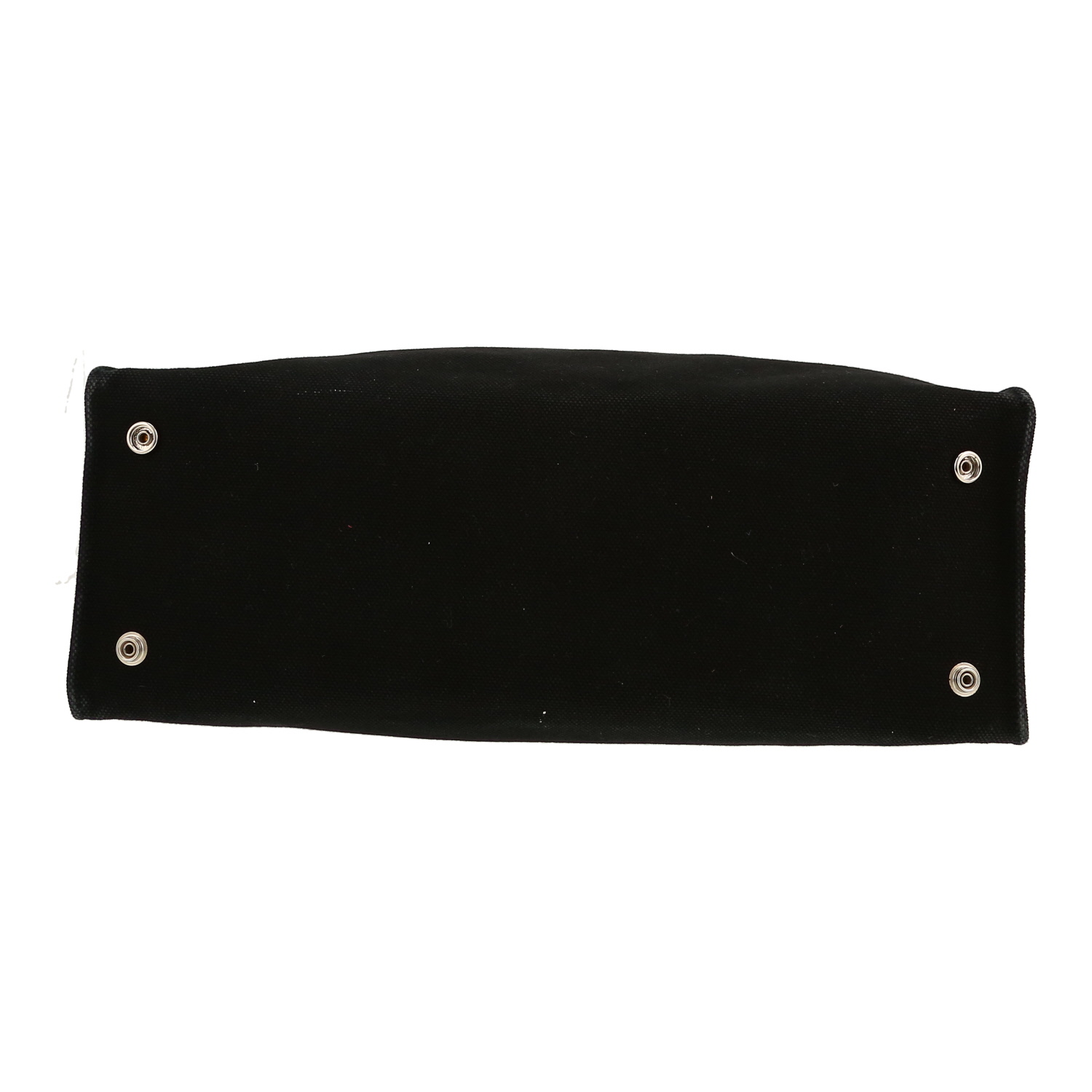 Shopping bag Hermès  Mira in tela nera e pelle gold - Detail D1