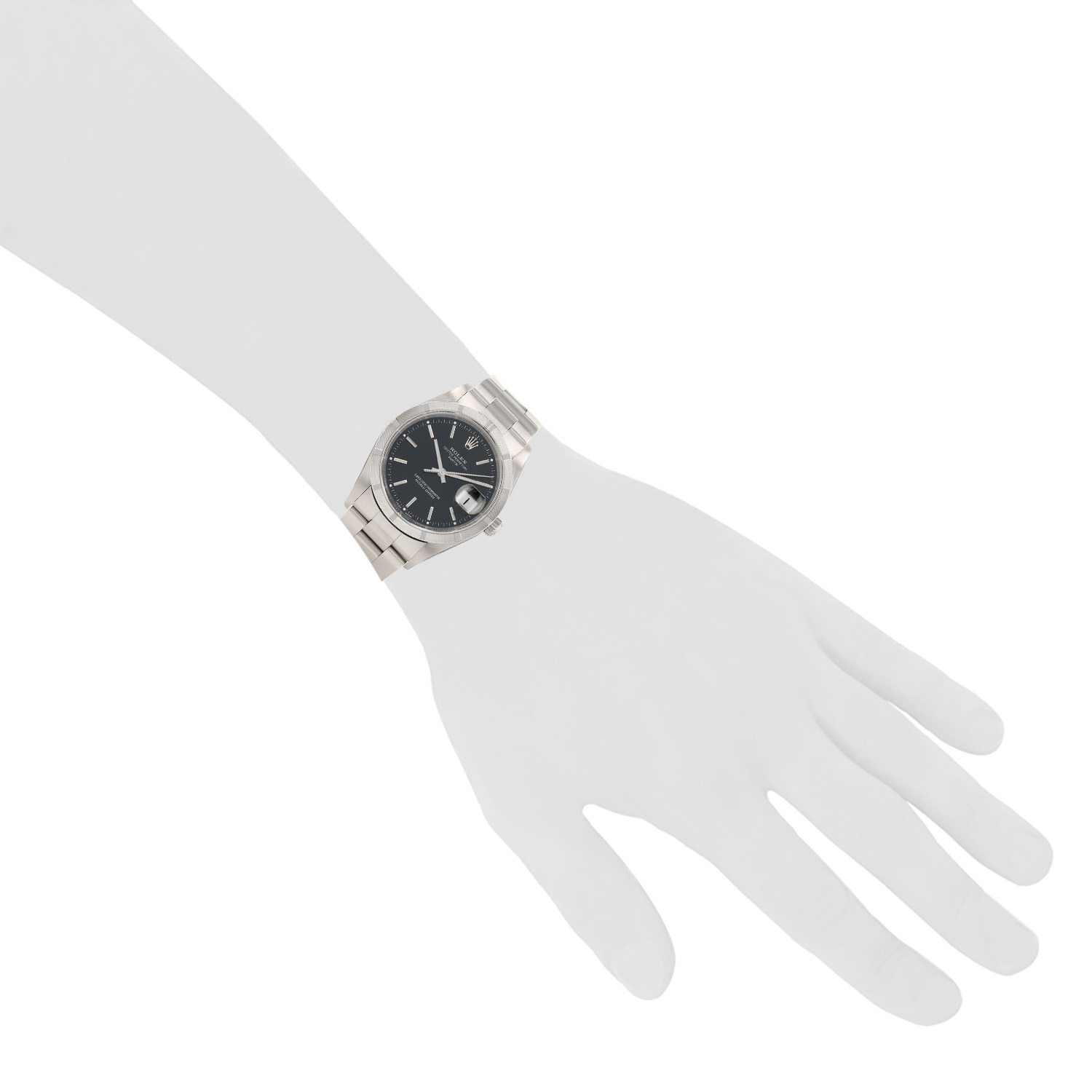 Rolex Oyster Perpetual Date  in stainless steel Ref: Rolex - 15210  Circa 2002 - Detail D1