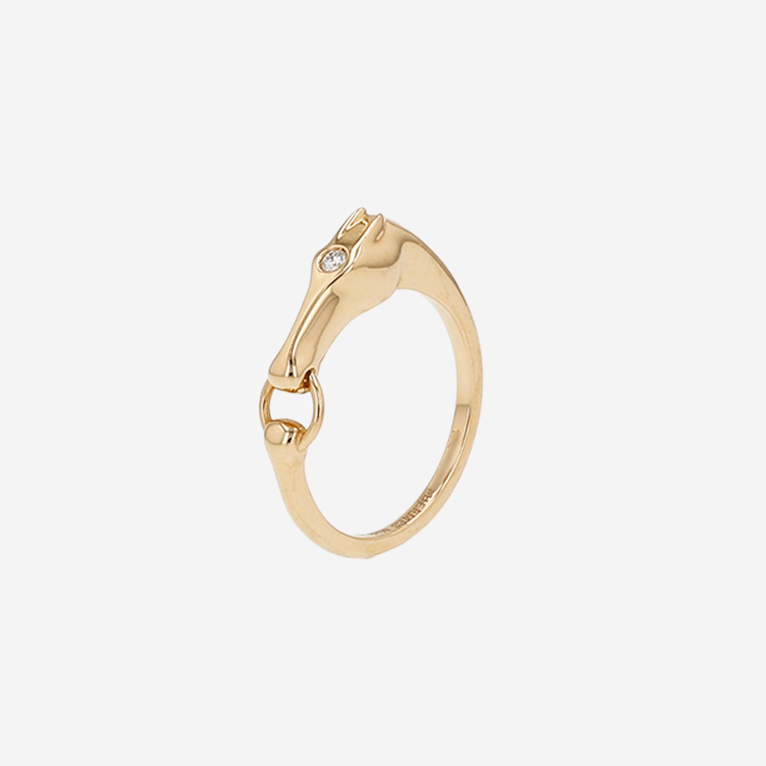 Bague Hermès Galop petit modèle en or rose et diamant