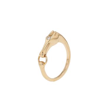 Bague Hermès Galop petit modèle en or rose et diamant