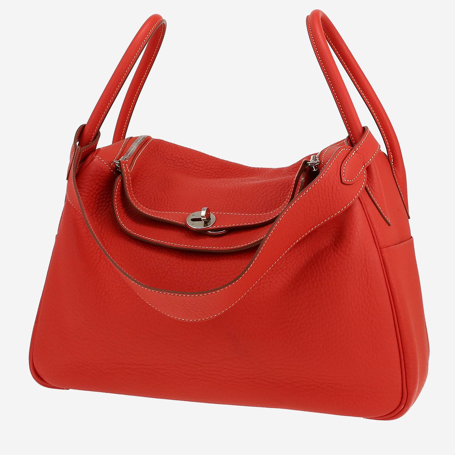 Borsa Hermès  Lindy 34 cm in pelle togo Orange Terre Battue