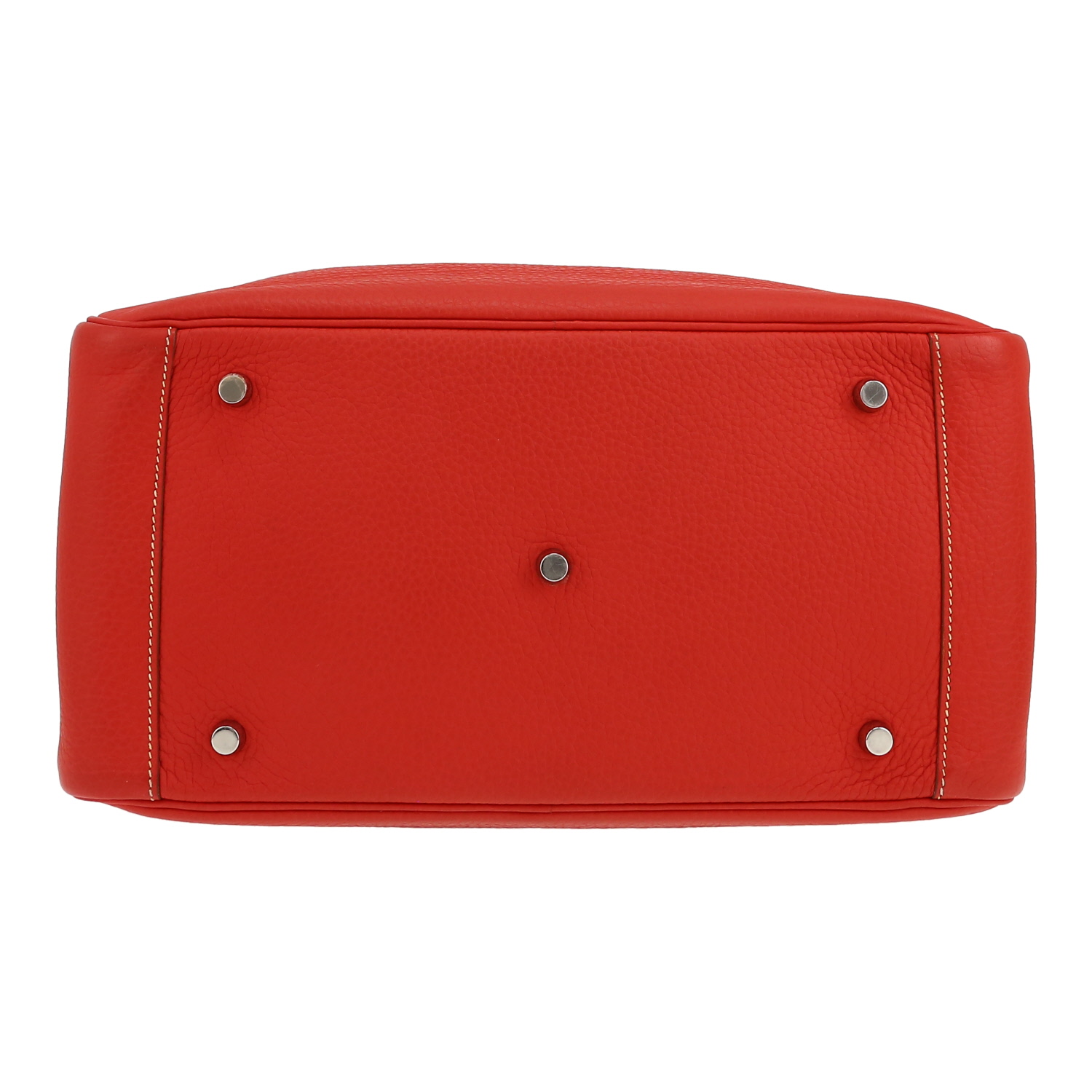 Sac à main Hermès  Lindy 34 cm en cuir togo Orange Terre Battue - Detail D1