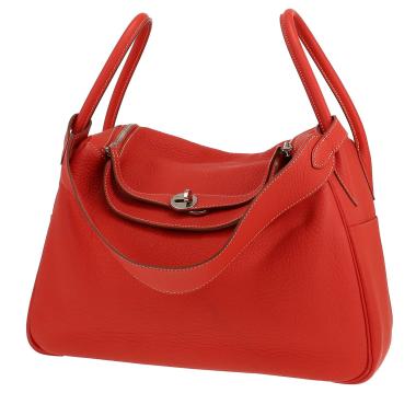 Sac à main Hermès  Lindy 34 cm en cuir togo Orange Terre Battue
