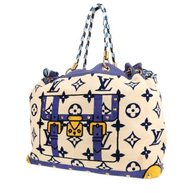 Louis Vuitton Trunk Editions Limitées shopping bag  in black, white and blue terry fabric