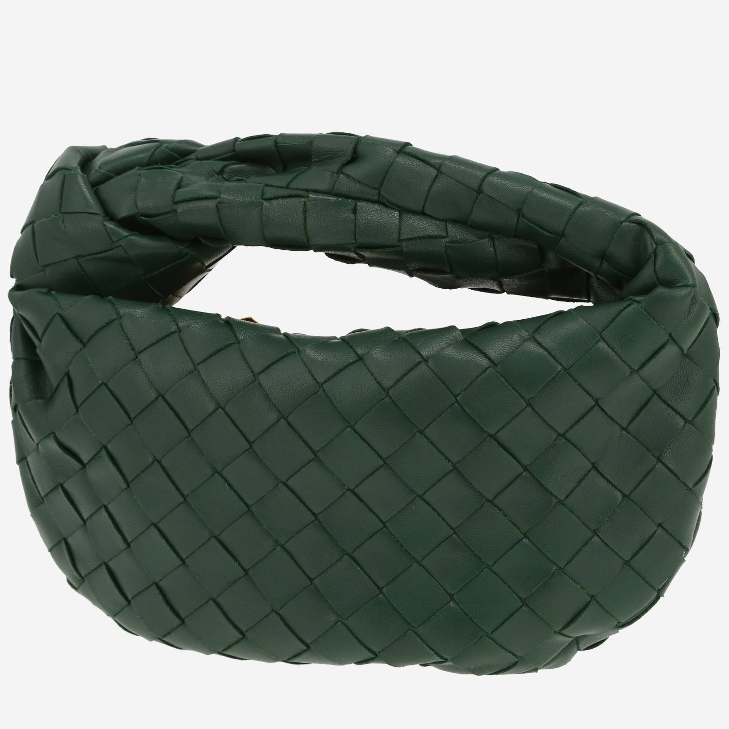 Bottega Veneta  Jodie mini  handbag  in green intrecciato leather