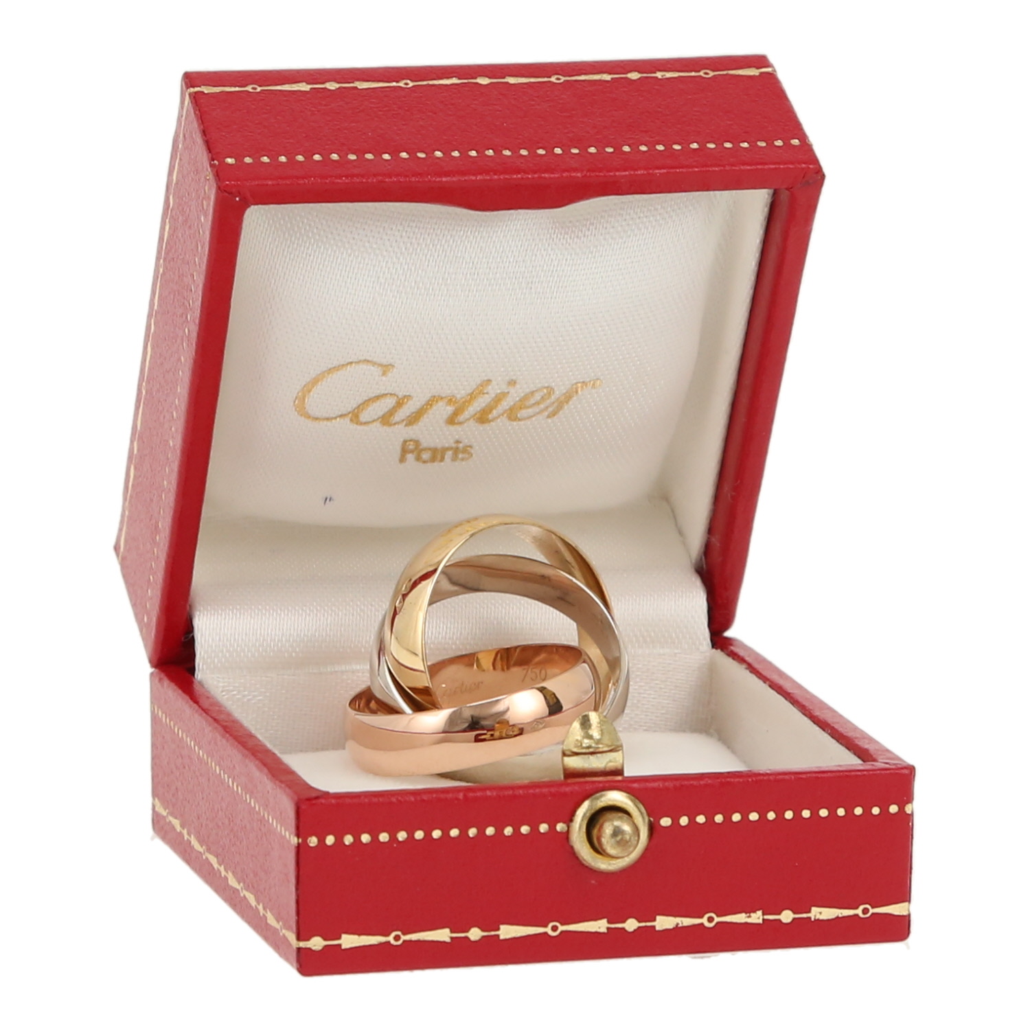 Bague Cartier Trinity grand modèle en 3 ors, taille 52 - Detail D2