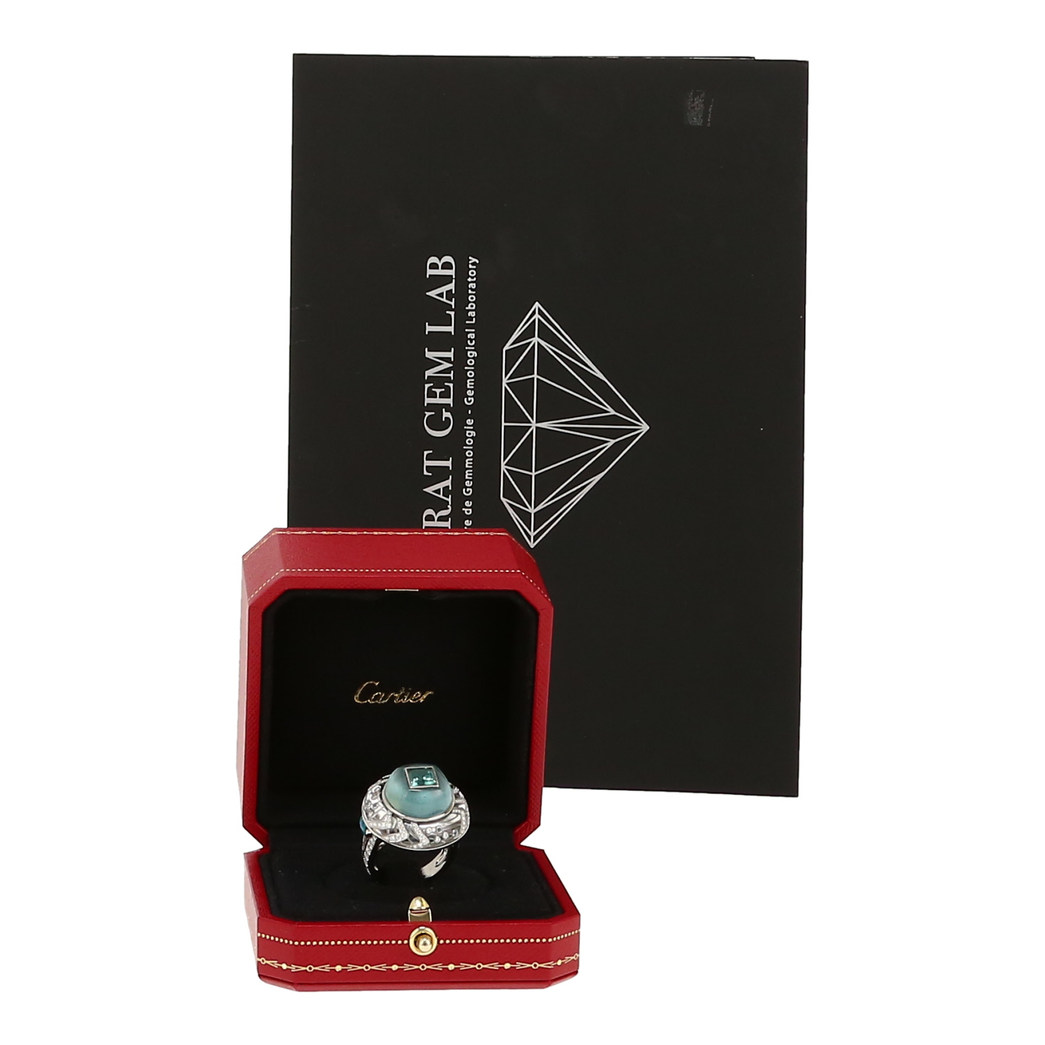 Cartier Etourdissante ring in platinium, diamonds and precious stones - Detail D2