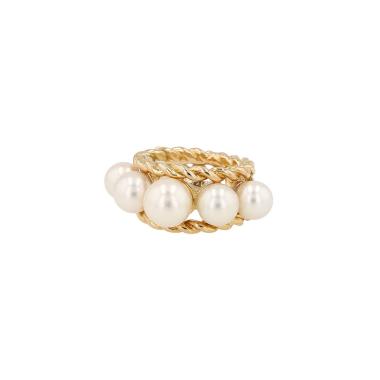 Mellerio  ring in yellow gold and cultured pearls