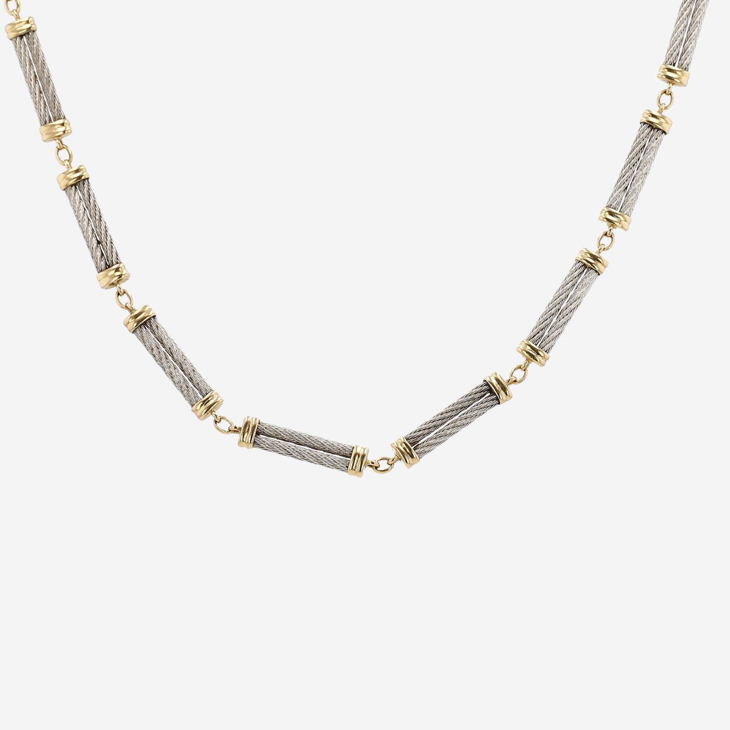 Fred Force 10 necklace in yellow gold and stainless steel