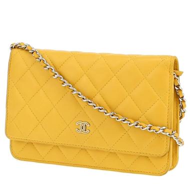 Sac bandoulière Chanel  Wallet on Chain en cuir matelassé jaune